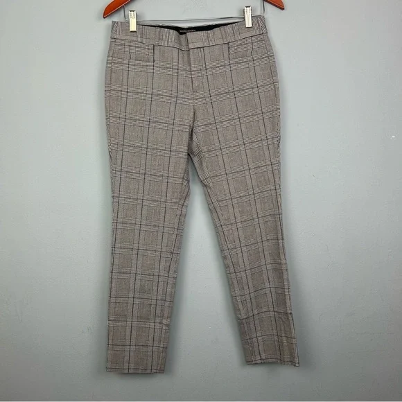 Banana republic Sloan plaid slim ankle pants size 2 mid rise multicolor - Picture 2 of 13